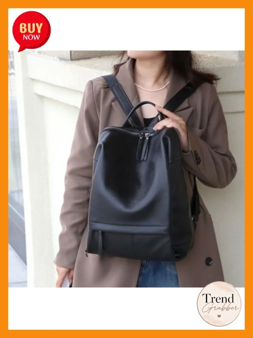 Genuine Leather Women's Laptop Backpack Purse - Work & Travel Daypack